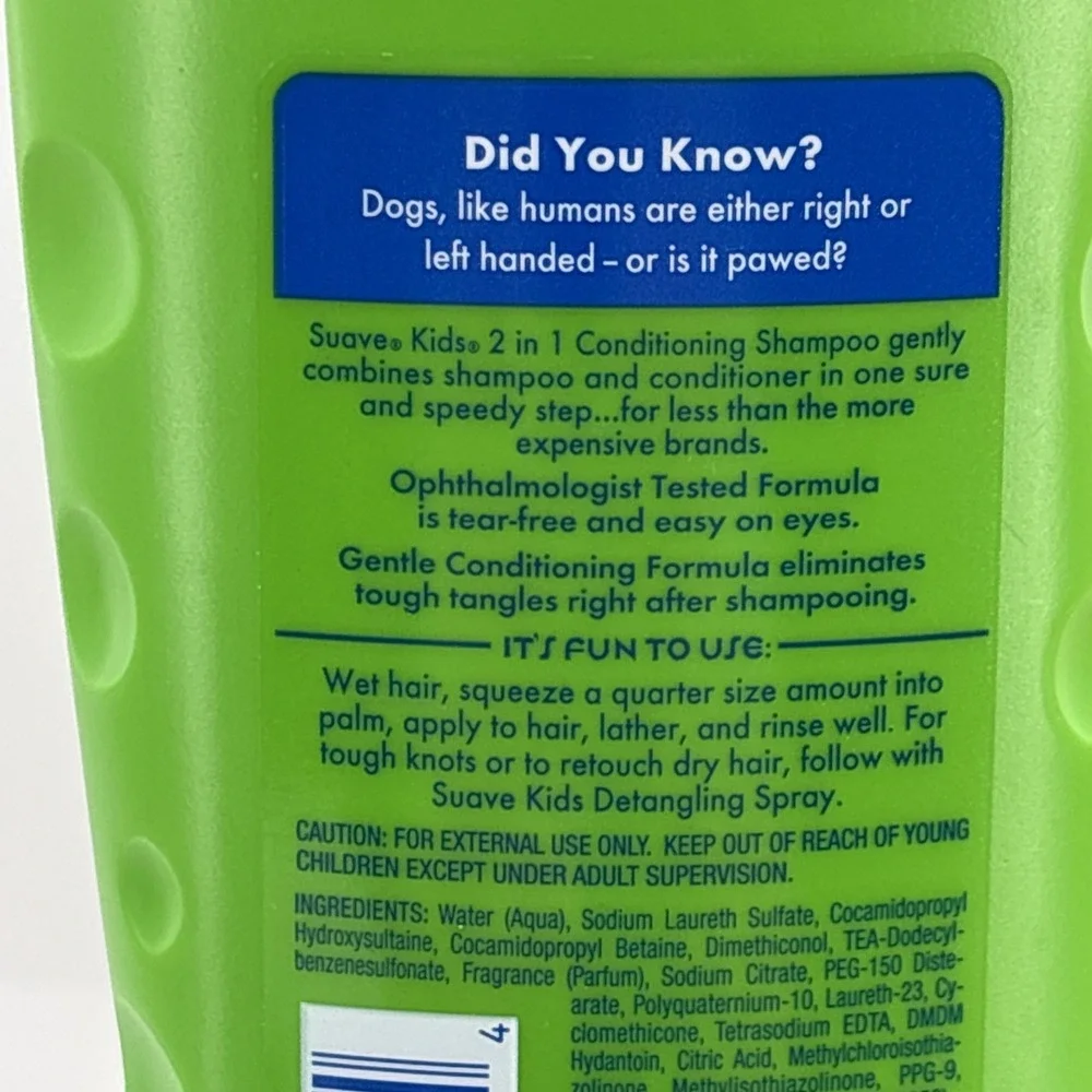 Suave Kids Wild Watermelon 2 in 1 Conditioning Shampoo 12 Fl Oz Tear Free Soccer